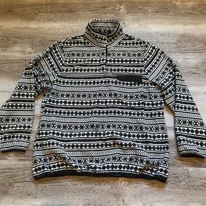 JACHS 1/4 Snap Fleece Black and White Size XXL